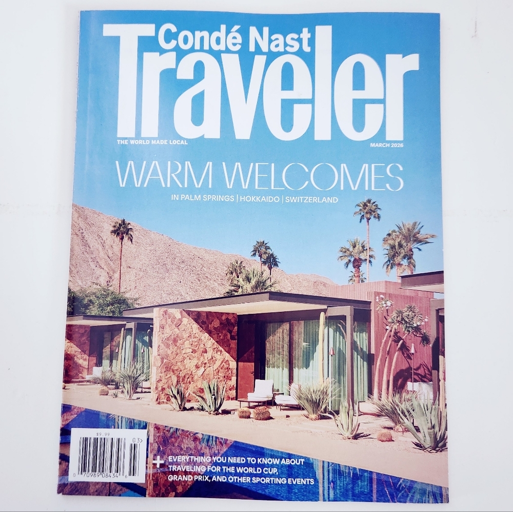 🍭7/$15 Conde Nast Traveler Magazine March 2026 Warm Welcomes